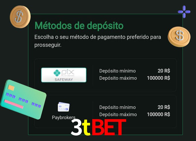 O cassino 3tbet oferece uma grande variedade de métodos de pagamento
